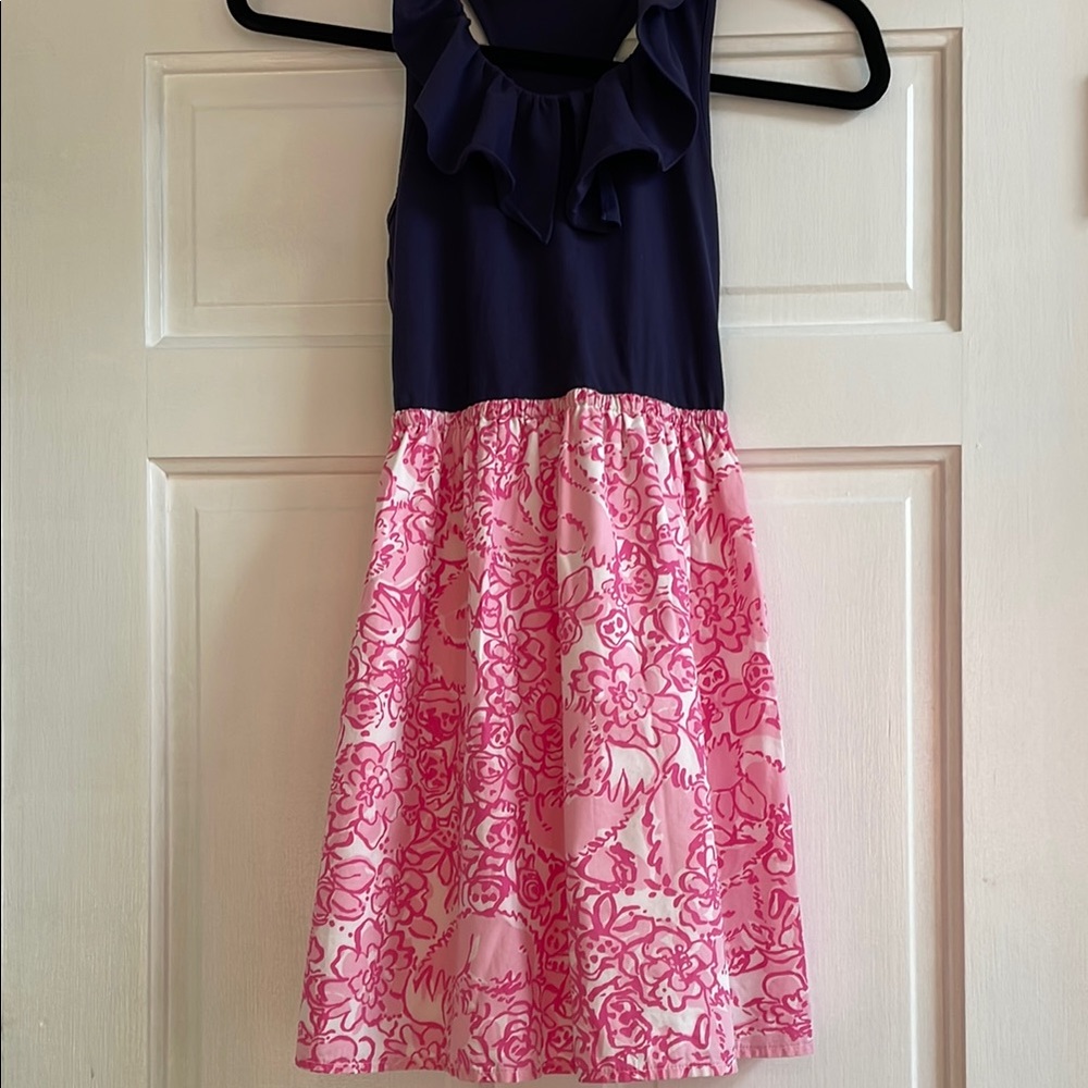 Lilly Pulitzer Blue and Pink Halter Sundress